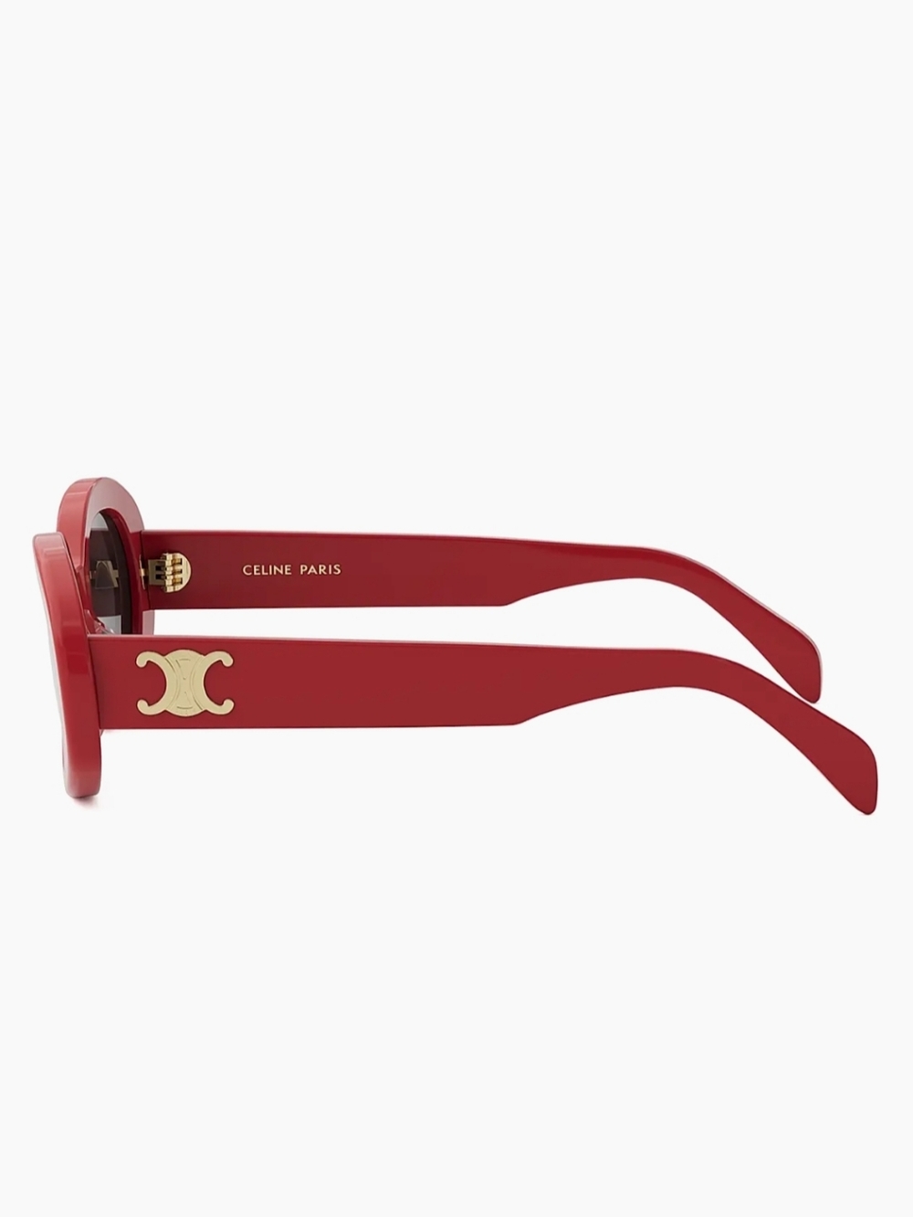 Celine Red Oval Sunglasses with Dark Lenses Shiney Red/Smoke - Picture 4 of 12